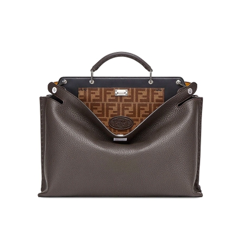 TÚI Fendi Peekaboo Iconic Essential Brown Leather Bag