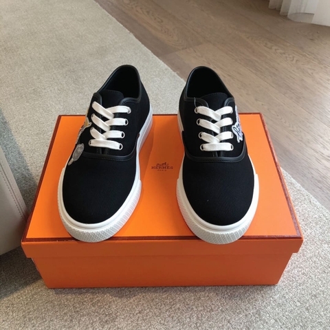 GIÀY HERMES KELLY SNEAKER LOW SPORTS DENIM BLACK AAA