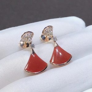 Bông tai BVLGARI Diva's Dream Carnelian Kim cương vàng hồng 18K