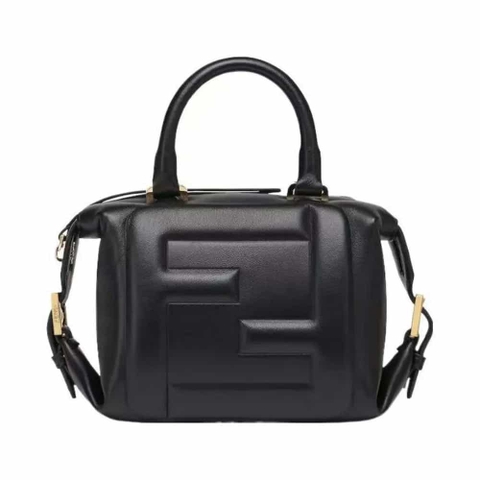 TÚI Fendi Women Nappa FF Mini Cube-Đen da cừu