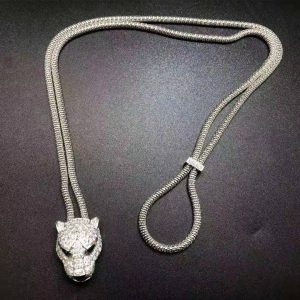 Vòng cổ Cartier Pavd Panthère de Cartier 5.68ct Kim cương vàng trắng 18K