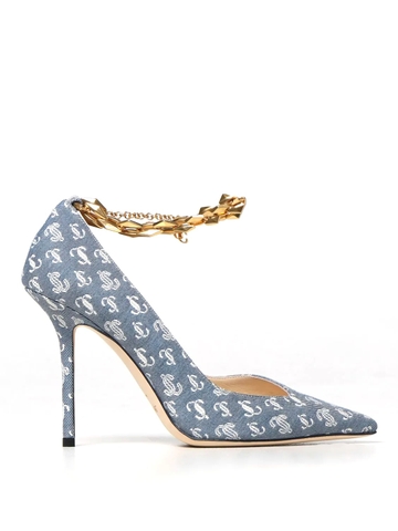GIÀY JIMMY CHOO Denim blue high heel shoes