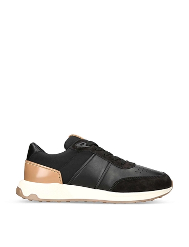 GIÀY TODS Luxury leather and woven low-top trainers