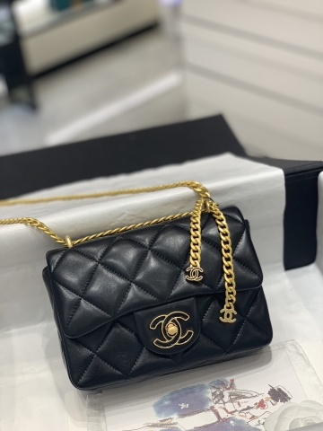 TÚI CHANEL 22P CF Black đen da HAAS