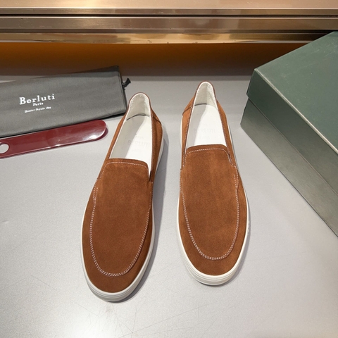 GIÀY BERLUTI LOAFER SUEDE BROWN HANDMADE TOP QUALITY SHOES AAA
