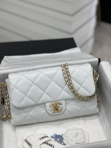 TÚI CHANEL CF 25 LAMBSKIN WHITE DA HAAS