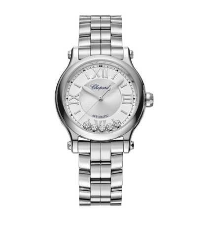 Đồng hồ CHOPARD Stainless Steel and Diamond Happy Sport Automatic 33mm mặt số màu trắng