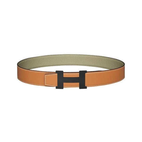 DÂY LƯNG HERMES H Matte Black Togo leather hai mặt khóa đen