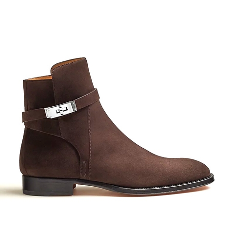 GIÀY HERMES Fortune ankle boot Marron Ébène