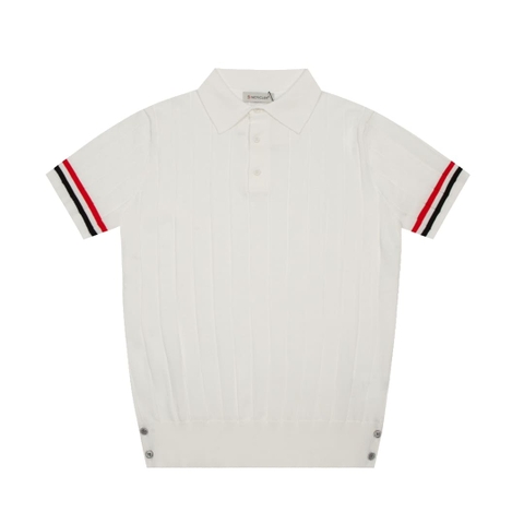 ÁO MONCLER POLO SHIRT WHITE MÀU TRẮNG THUN DỆT KIM