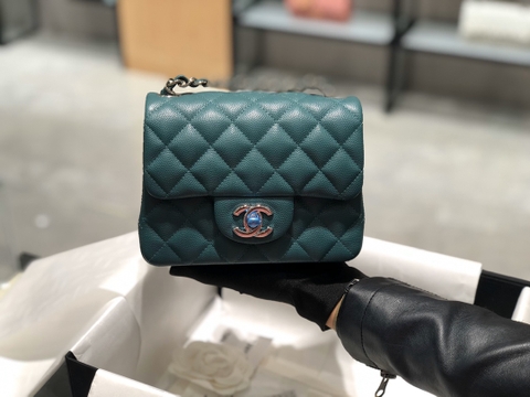 TÚI CHANEL CF LAMBSKIN GREEN DA HAAS 17 GOLD