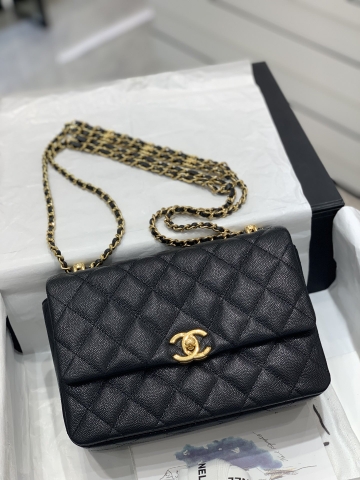 TÚI CHANEL 22K BLACK đen gold logo da HAAS