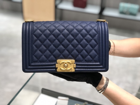 TÚI CHANEL LEBOY CAVIAR NAVY DA HAAS 25