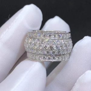 Nhẫn Cartier Nigeria full kim cương vàng trắng 18K