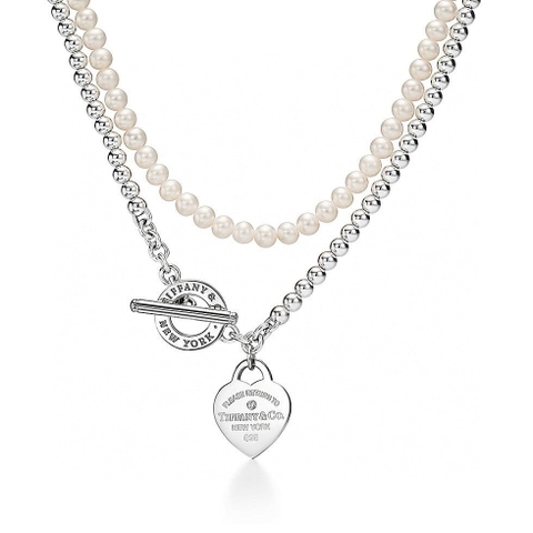 VÒNG CỔ BẠC NGỌC TRAI NƯỚC NGỌT TIFFANY & Co Bạc S925