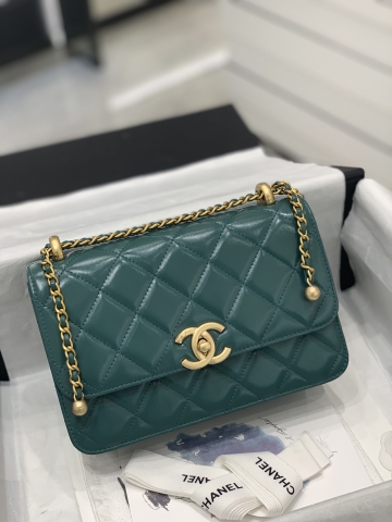 TÚI CHANEL CF 22 Green xanh da HAAS
