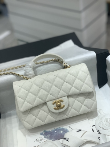 TÚI Chanel mini handle white trắng
