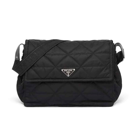 TÚI Prada Women Topstitched Re-Nylon Shoulder Bag-Black