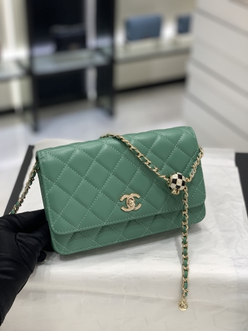 TÚI CHANEL Mini WOC Green xanh da HAAS