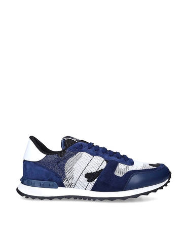 GIÀY VALENTINO GARAVANI Rockrunner camouflage-print leather and suede low-top trainers