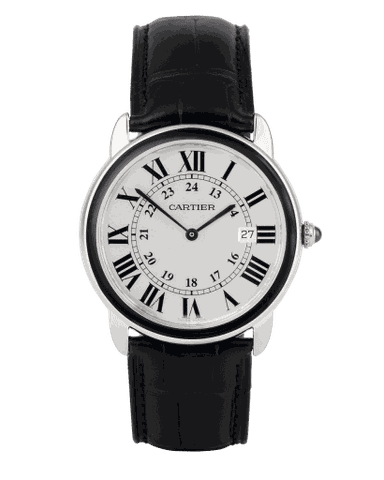 Đồng hồ Cartier Ronde Solo Automatic mặt số màu xám trắng dây da