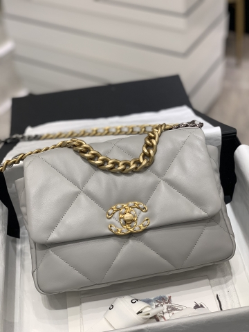 TÚI CHANEL 19 LAMBSKIN GREY DA HAAS