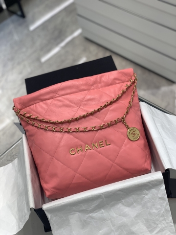 TÚI CHANEL 22 Pink hồng logo vàng da HAAS
