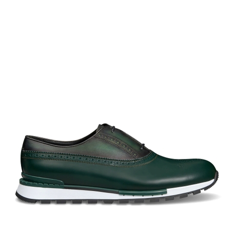 GIÀY BERLUTI Fast Track Leather Sneaker Beettle Green