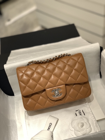 TÚI CHANEL CF Mini Brown nâu silver logo da HAAS