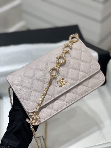 TÚI CHANEL WOC LOGO COCO CAVIAR PINK DA HAAS