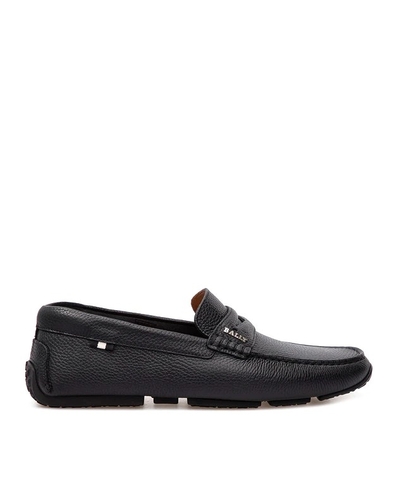 GIÀY BALLY PAVEL BLACK LEATHER LOAFERS WITH LOGO