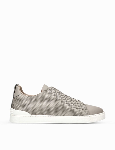 GIÀY ERMENEGILDO ZEGNA Pelletessuta woven leather low-top trainers
