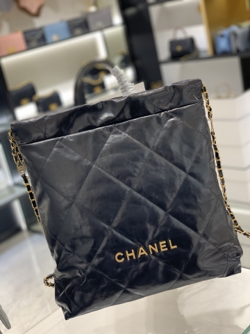 TÚI CHANEL 22 Black đen Bronze logo