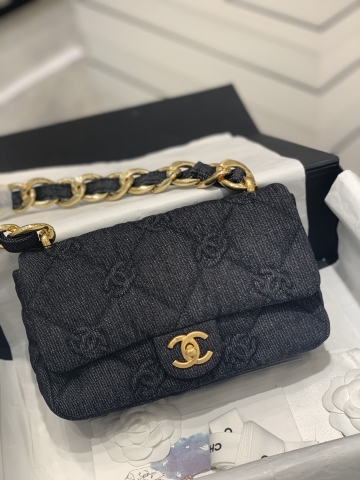 TÚI CHANEL 22S Denim black đen vải Denim