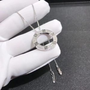 Vòng cổ Cartier kim cương 0.34ct vàng trắng 18K