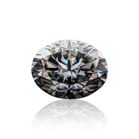 KIM CƯƠNG Oval Cut Natural Light Grey Loose Moissanite Stone