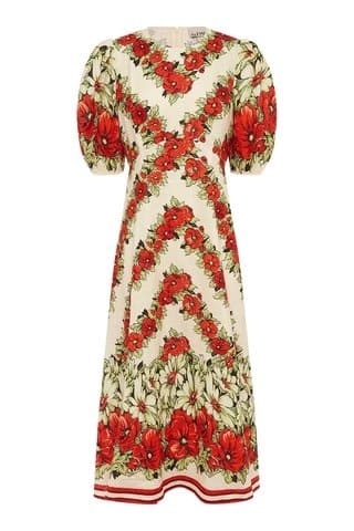 VÁY TAY PHỒNG ALEMAIS GISELA MIDI FLORAL PARTY High Classy