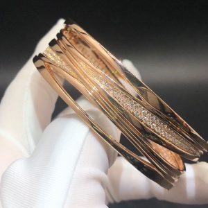 Vòng tay BVLGARI B.ZERO1 đính kim cương vàng hồng 18K