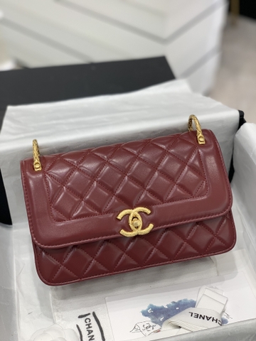 TÚI CHANEL LAMBSKIN MAROON DA HAAS GOLD