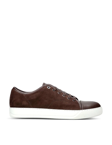 GIÀY LANVIN Cap-toe leather and suede low-top trainers