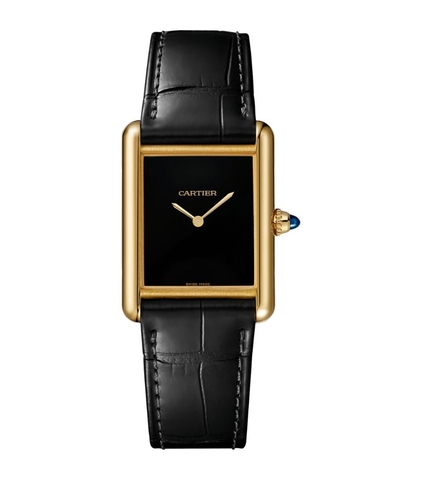 Đồng hồ CARTIER Yellow Gold Tank Louis Cartier 25.5mm mặt số màu đen