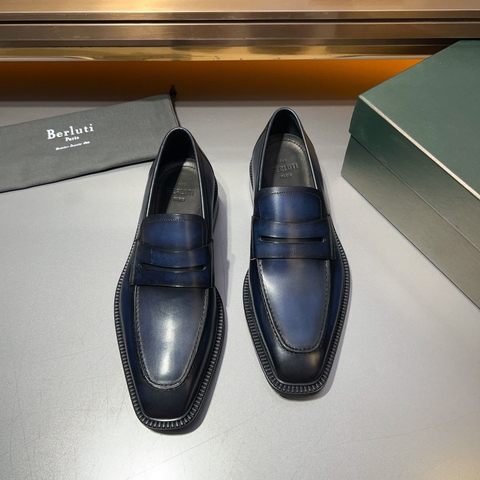 GIÀY BERLUTI LOAFER BLUE HANDMADE TOP QUALITY SHOES AAA