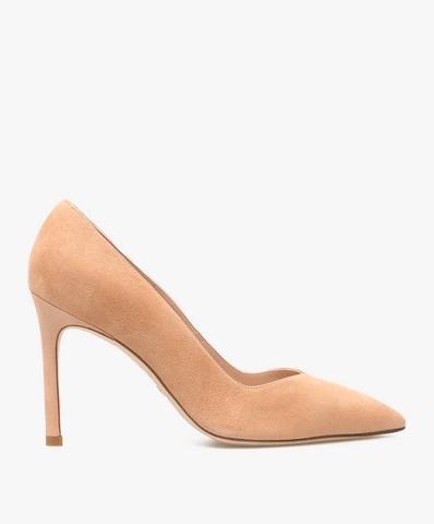 GIÀY STUART WEITZMAN ANNY BEIGE SUEDE PUMPS