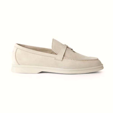 GIÀY LORO PIANA Unisex Summer Charms Walk Loafers-White TOP QUALITY SHOES AAA