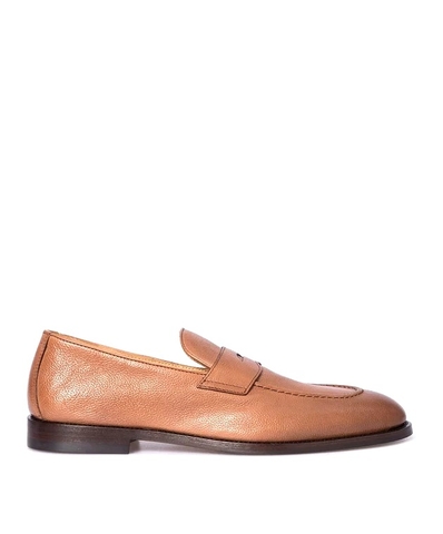 GIÀY BRUNELLO CUCINELLI BROWN LEATHER LOAFERS
