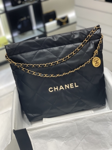 TÚI CHANEL 22 Matte Black đen Gold da HAAS