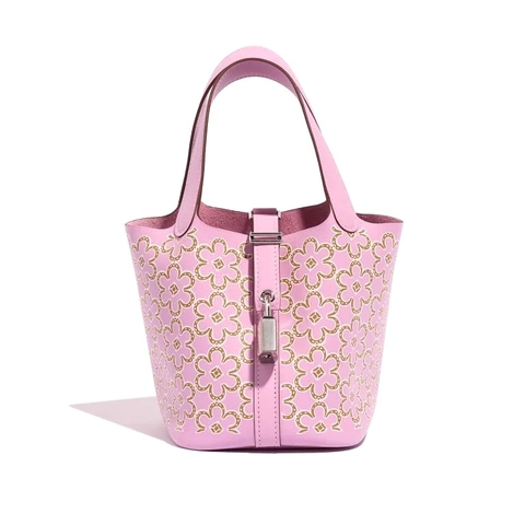 TÚI Hermès Micro Lucky Daisy Picotin 14 Swift Mauve Sylvestre