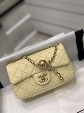 TÚI CHANEL CF Mini Cream sữa da HAAS