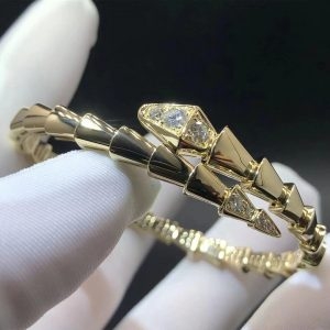 Vòng tay BVLGARI Serpenti Viper KIn cương  Demi-pavé vàng vàng 18K