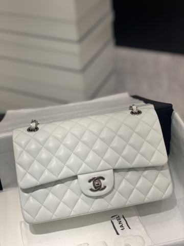 TÚI CHANEL CF 25 LAMBSKIN BODIN JOYEUX WHITE DA HAAS